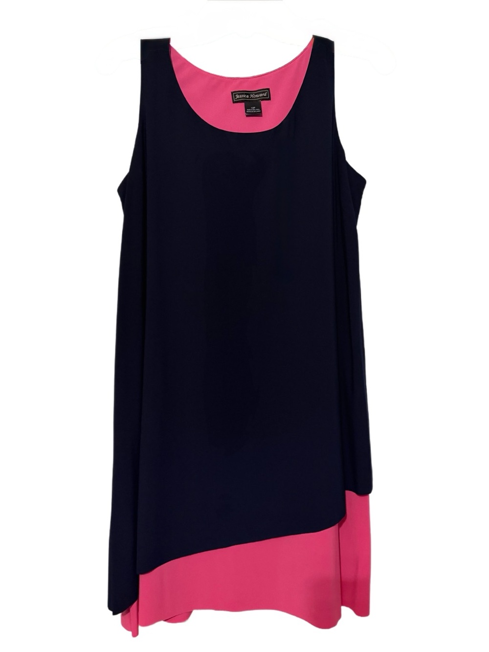 Navy & Pink Layered Sleeveless Dress